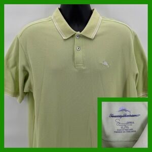 Tommy Bahama Mens Polo Shirt XL/TG‎ Light Green Short Sleeve Casual